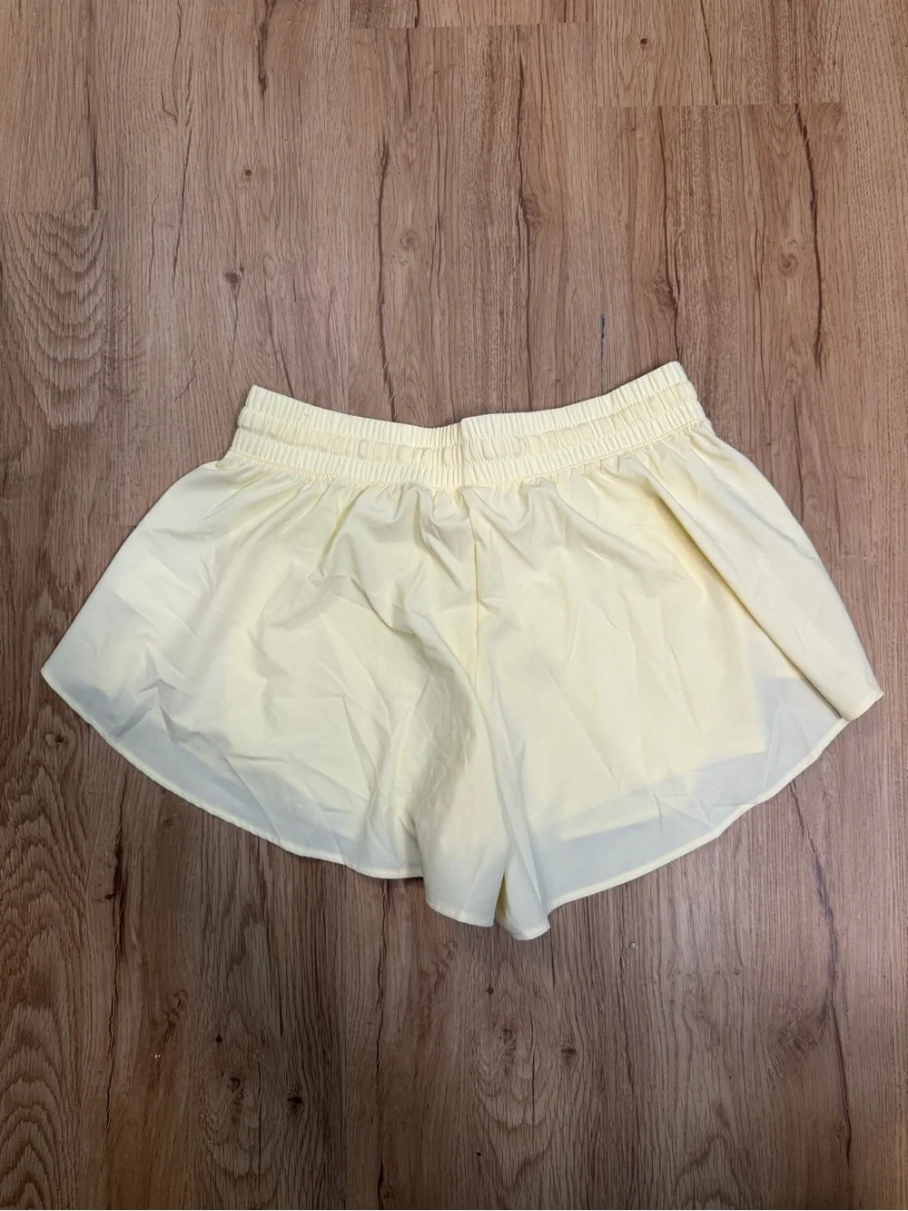 DSG Pale Yellow Girls' Athletic Shorts with Elastic Waist